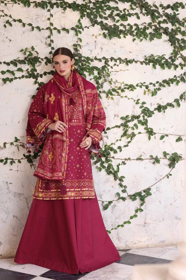 3 Piece - Printed Embroidered Suit - 42503728