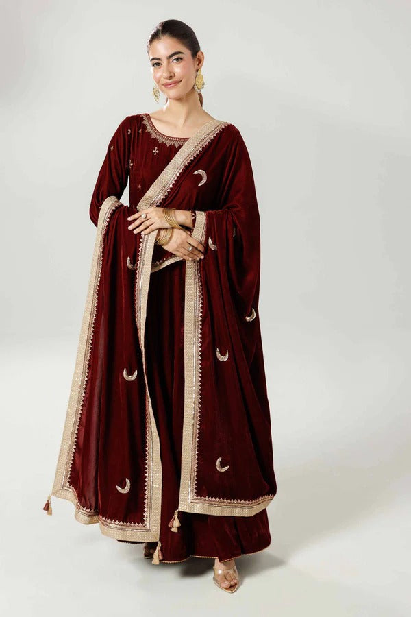 Embroidered Dupatta - KFW25-47