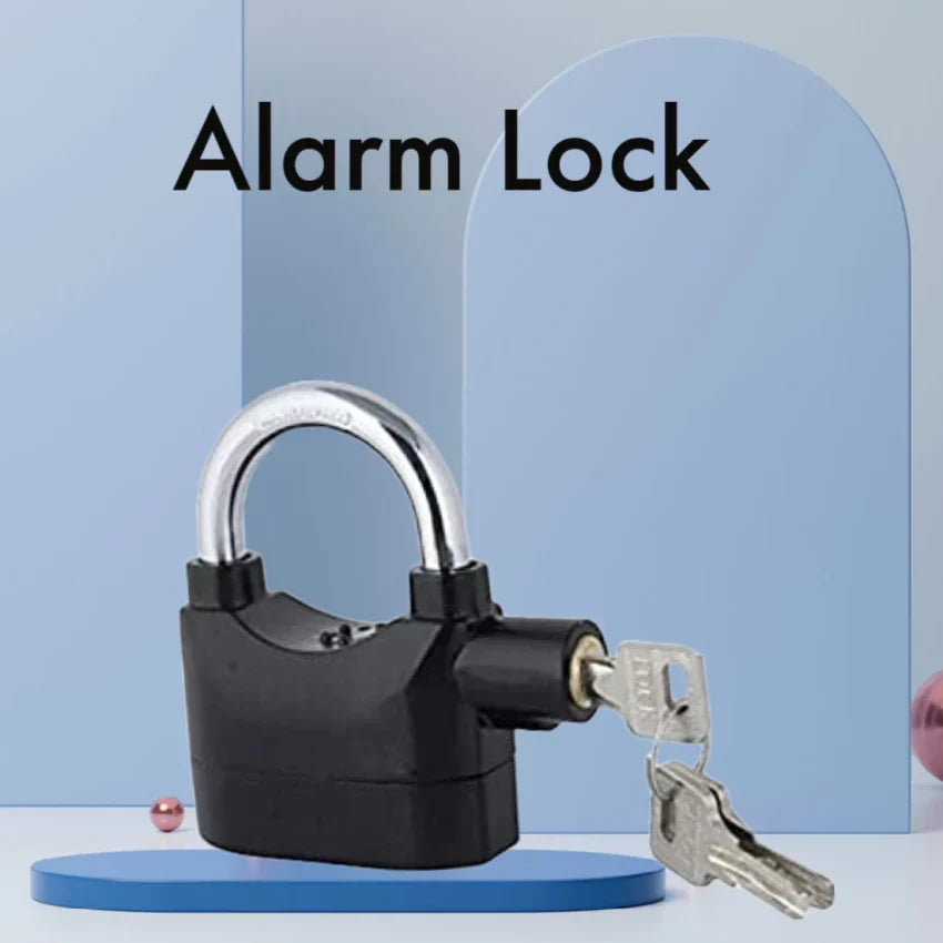( FREE HOME DELIVERY ) Alarm Lock Padlock Anti-Theft Security System Door Safety Lock (Black)